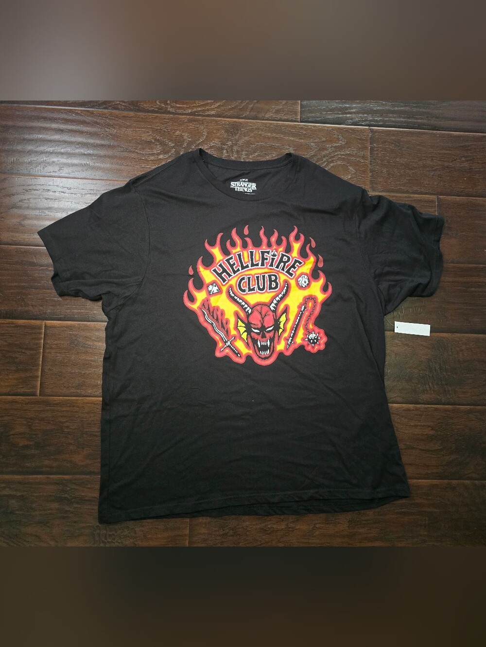 NWT Stranger Things Hellfire Club Black Short Sleeve Tee Shirt 2XL